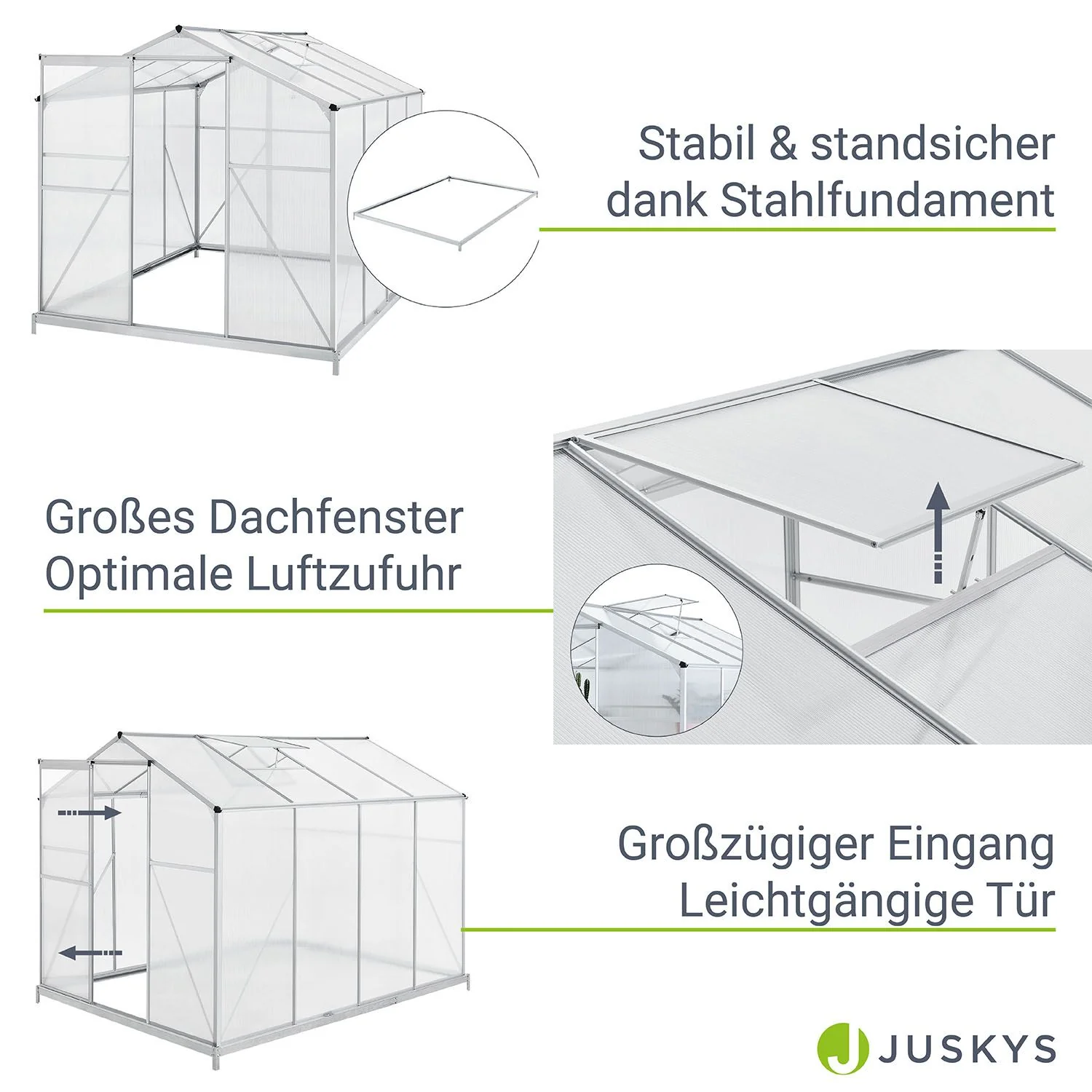 Aluminium Gewächshaus mit Fundament - Image 4
