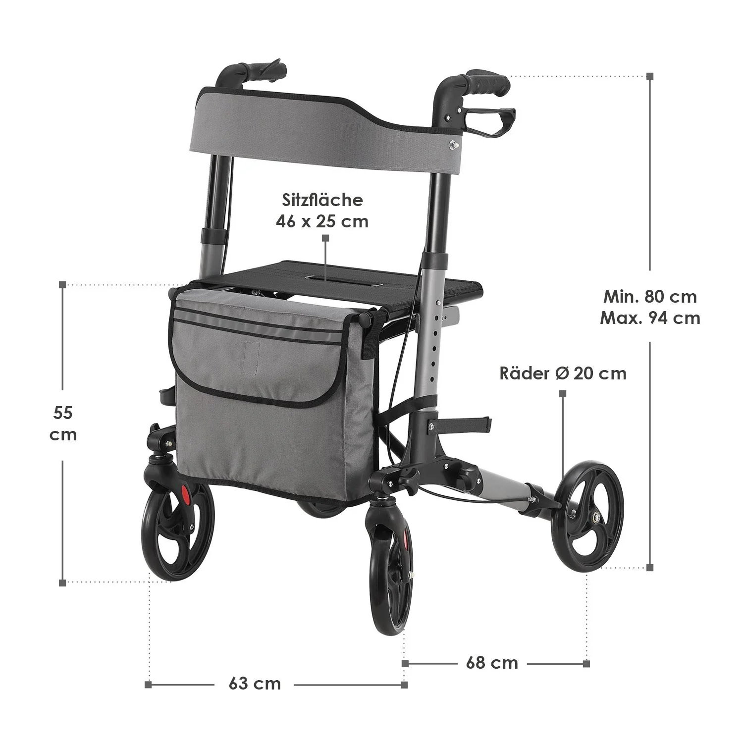 Aluminium Rollator Vital mit Sitz - Image 10
