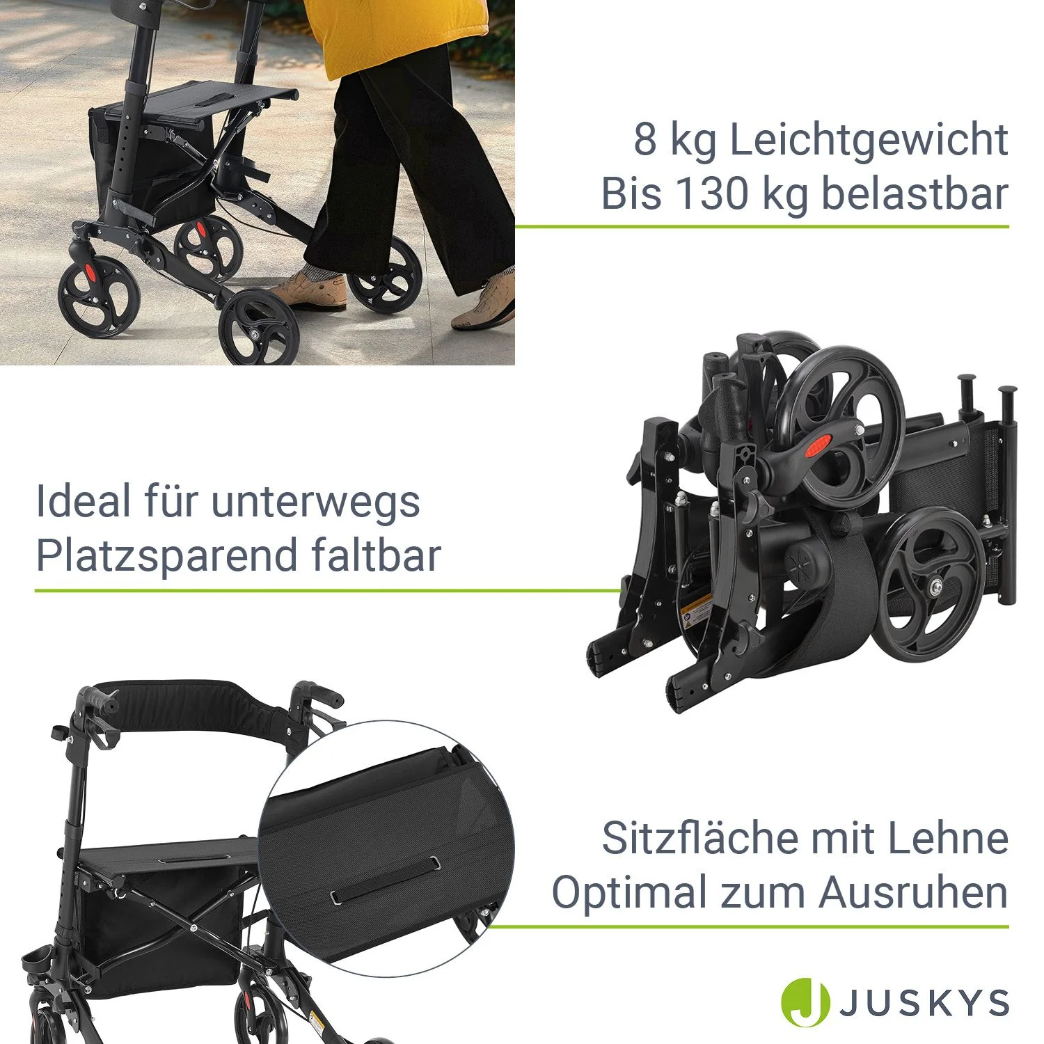 Aluminium Rollator Vital mit Sitz - Image 14
