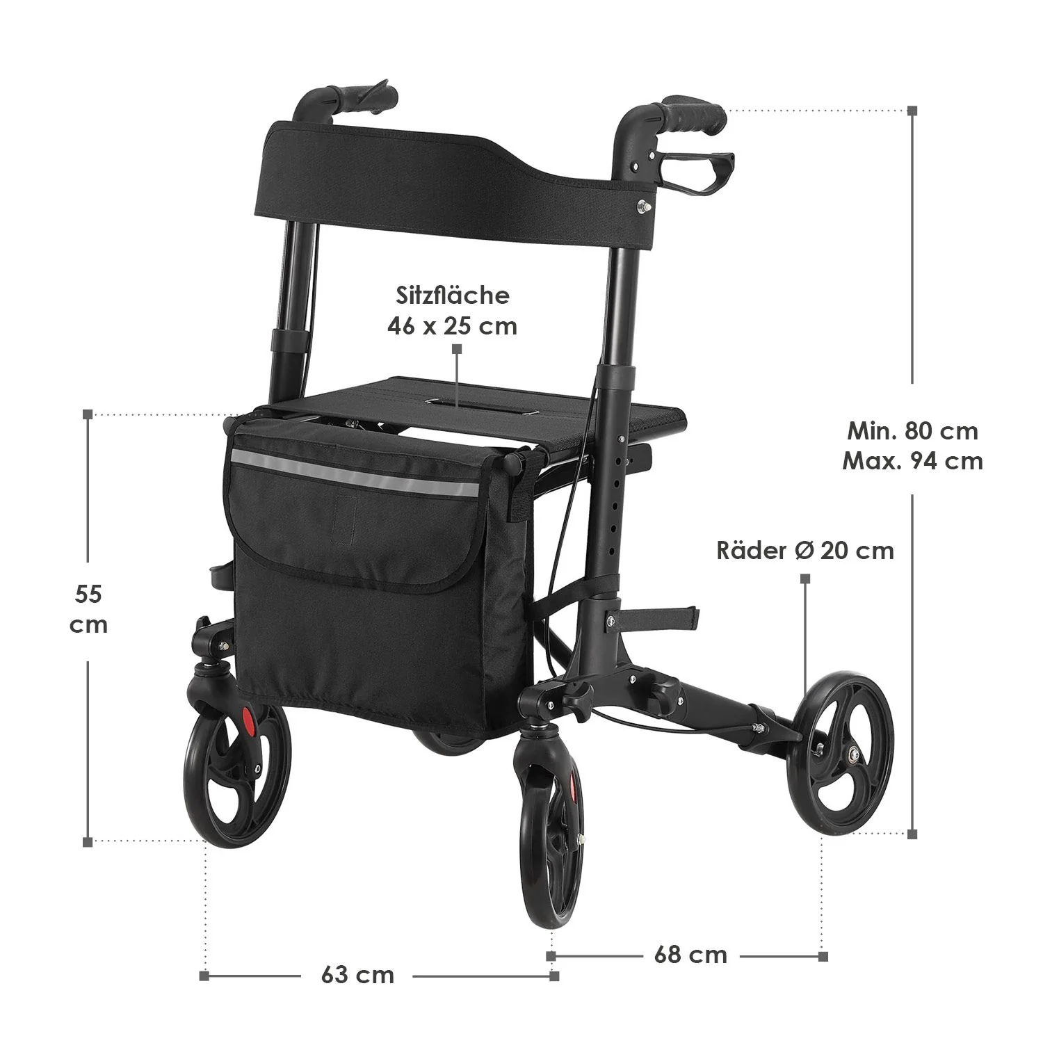Aluminium Rollator Vital mit Sitz - Image 20