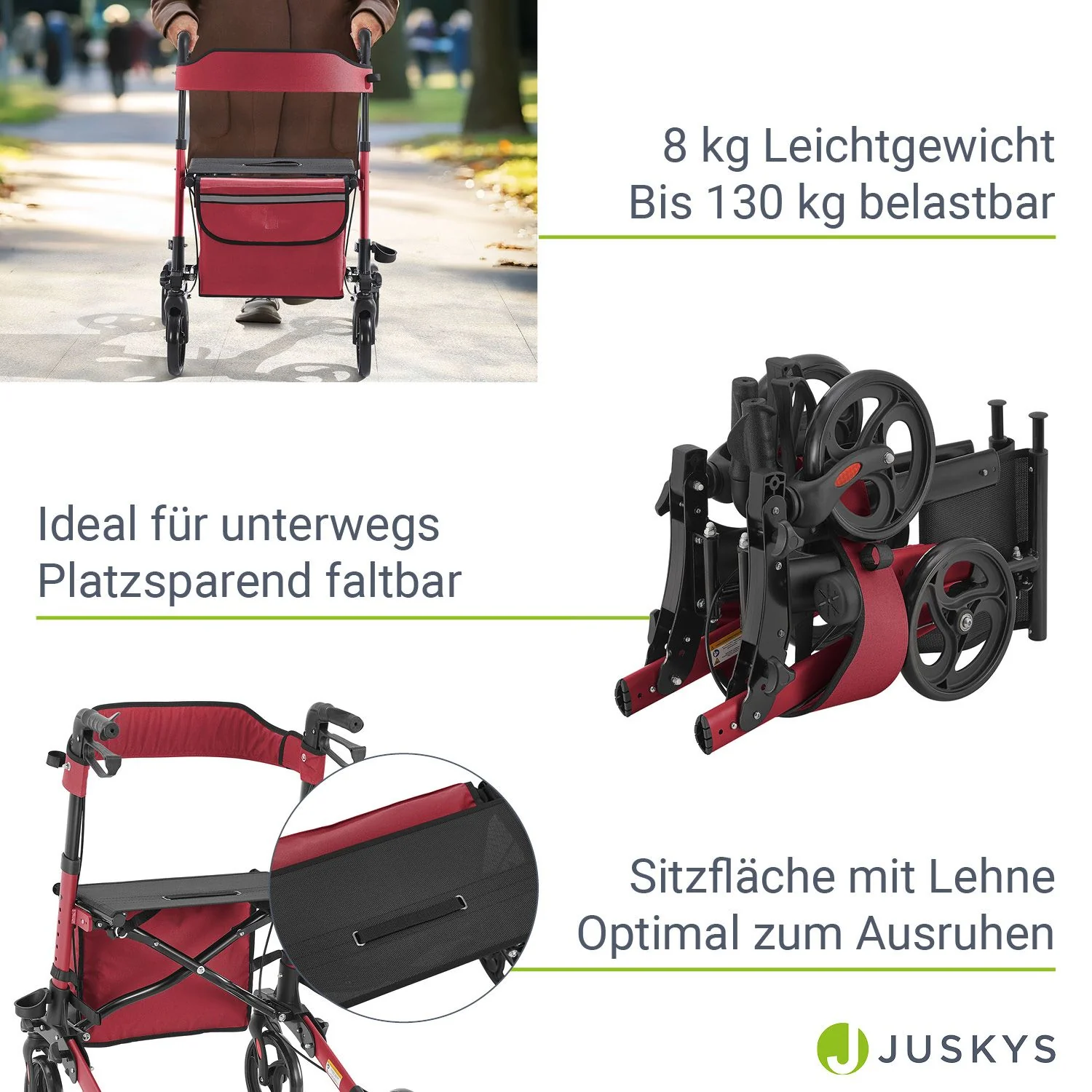 Aluminium Rollator Vital mit Sitz - Image 24