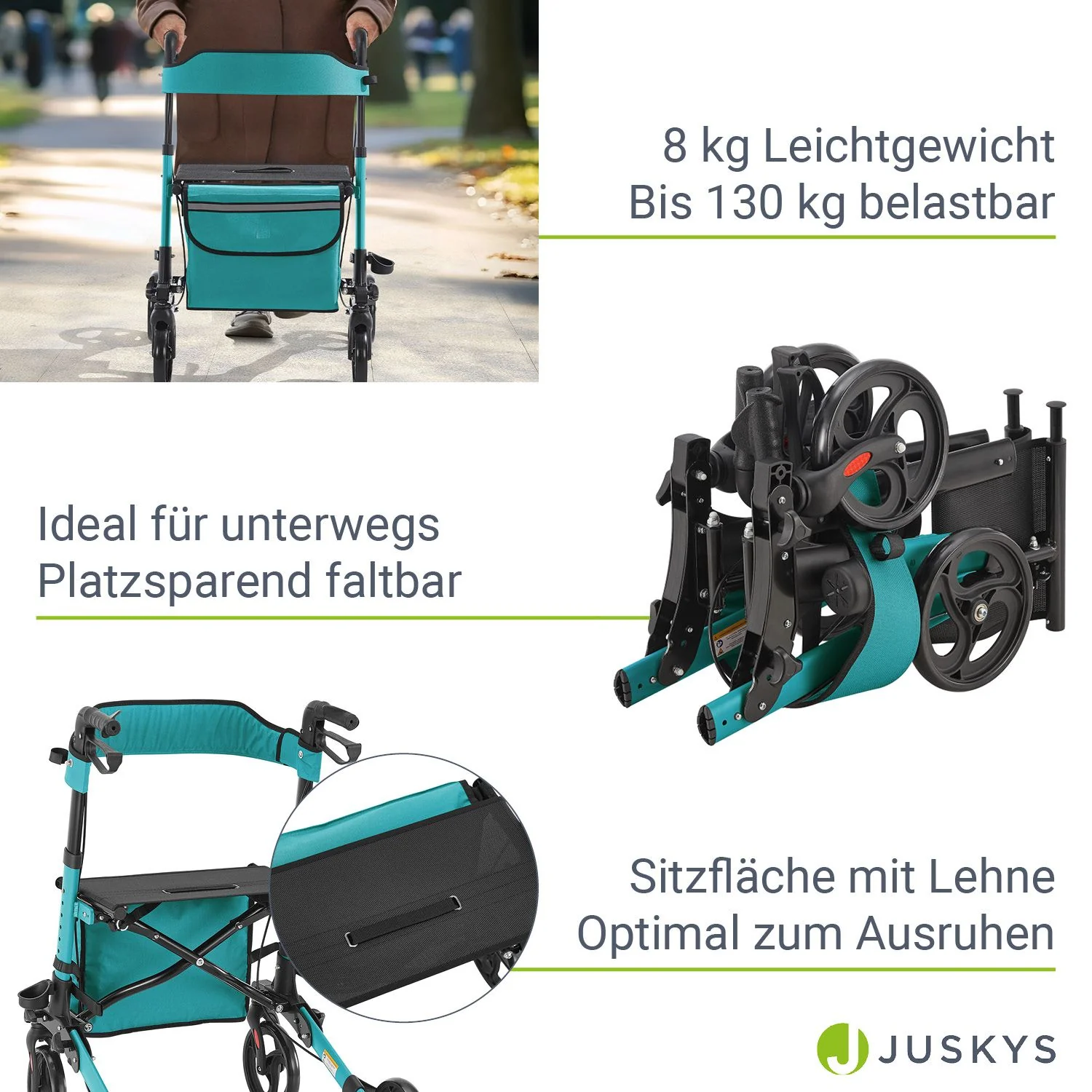 Aluminium Rollator Vital mit Sitz - Image 34
