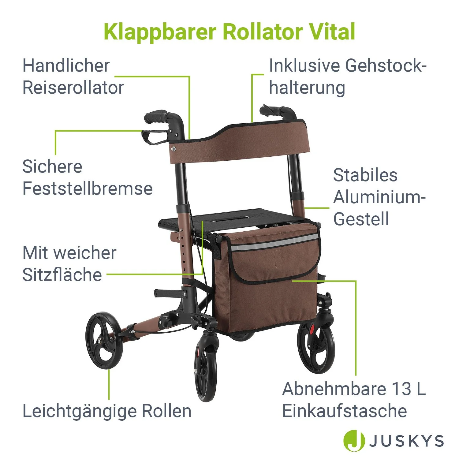 Aluminium Rollator Vital mit Sitz - Image 43