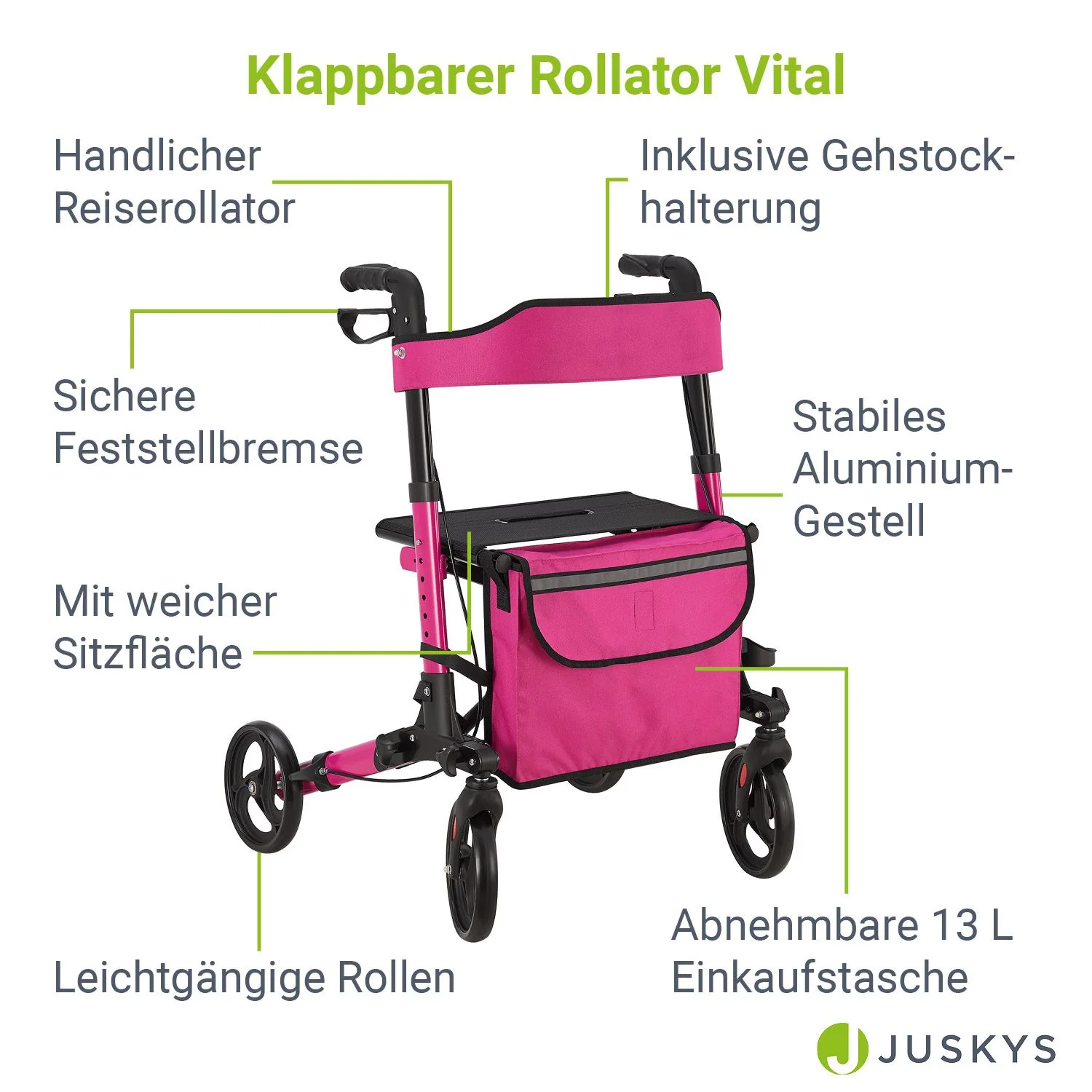 Aluminium Rollator Vital mit Sitz - Image 53