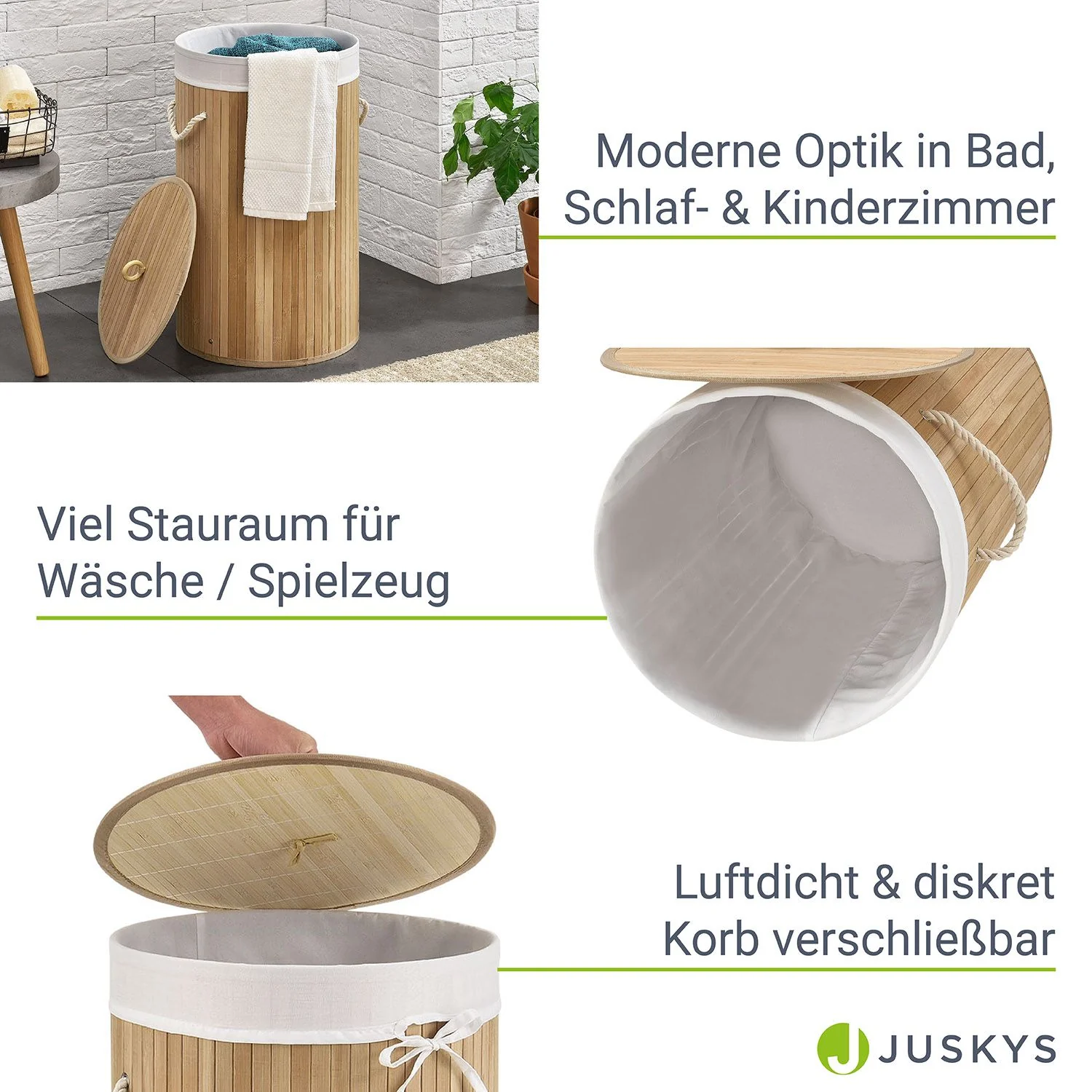 Bambus Wäschekorb Curly-Round - Image 4