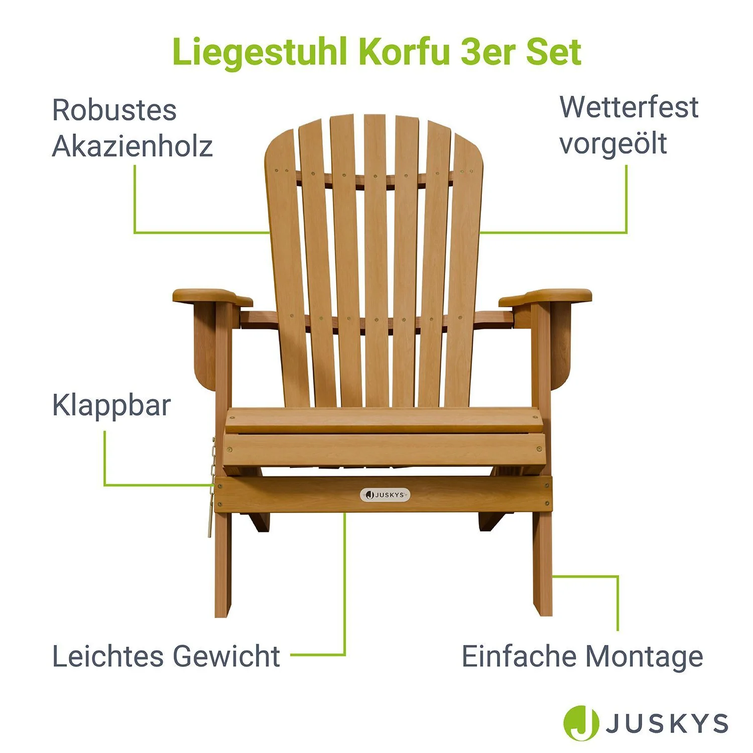 Gartenliegestuhl klappbar Korfu - Image 23