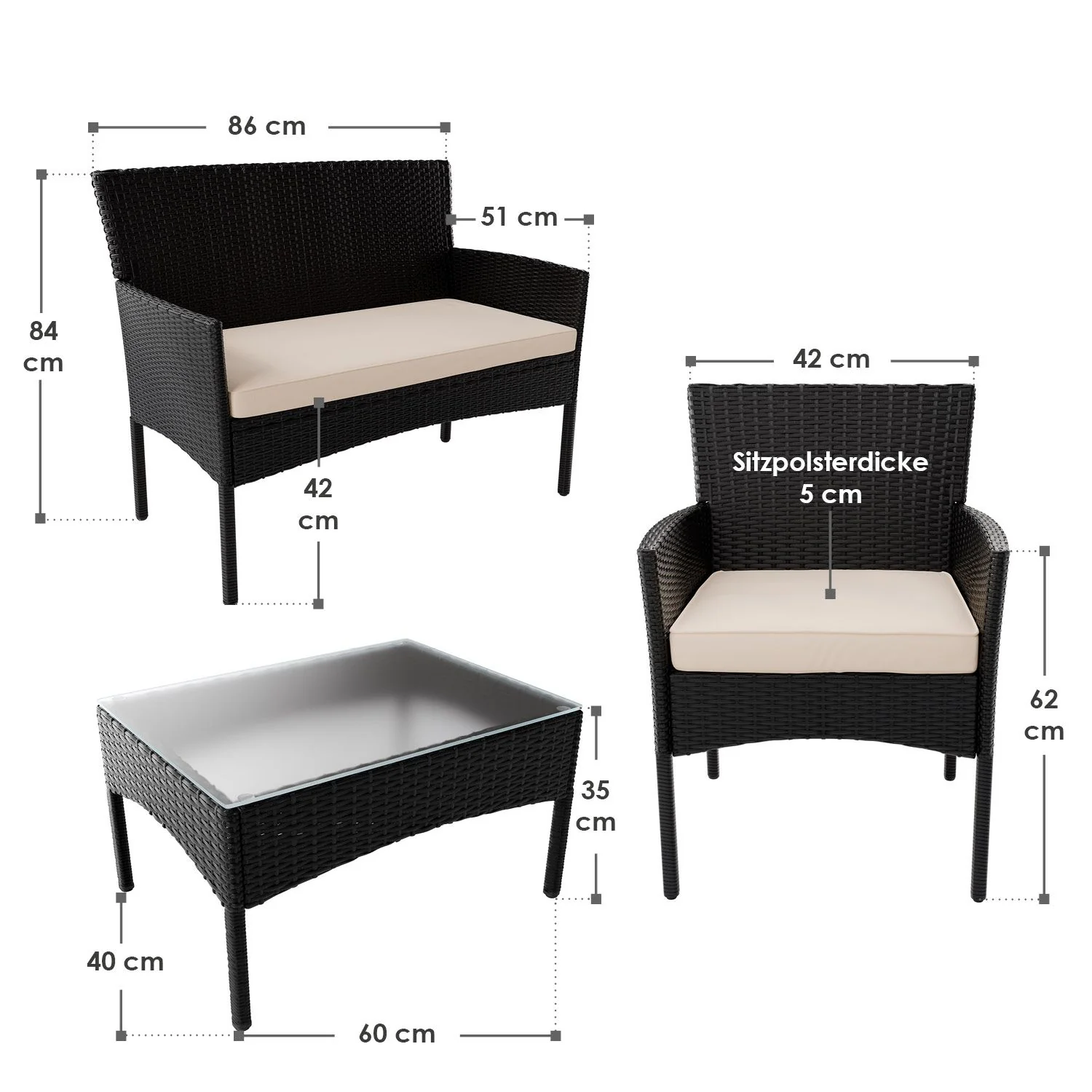 Polyrattan Sitzgruppe Fort Myers - Image 10