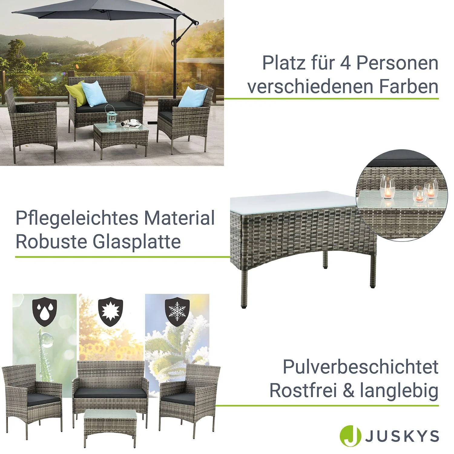 Polyrattan Sitzgruppe Fort Myers - Image 24