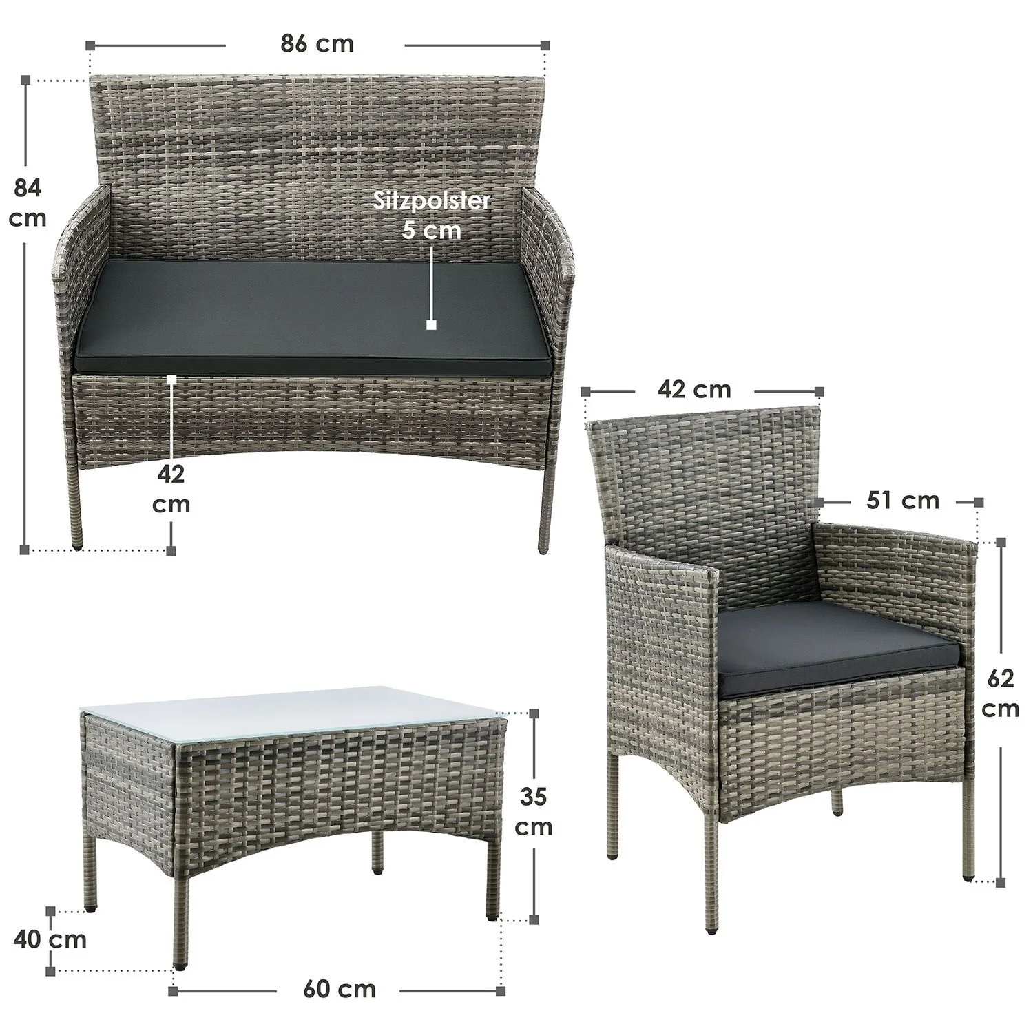 Polyrattan Sitzgruppe Fort Myers - Image 30