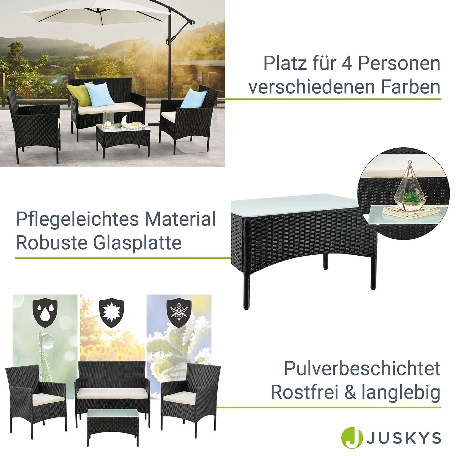 Polyrattan Sitzgruppe Fort Myers - Image 4