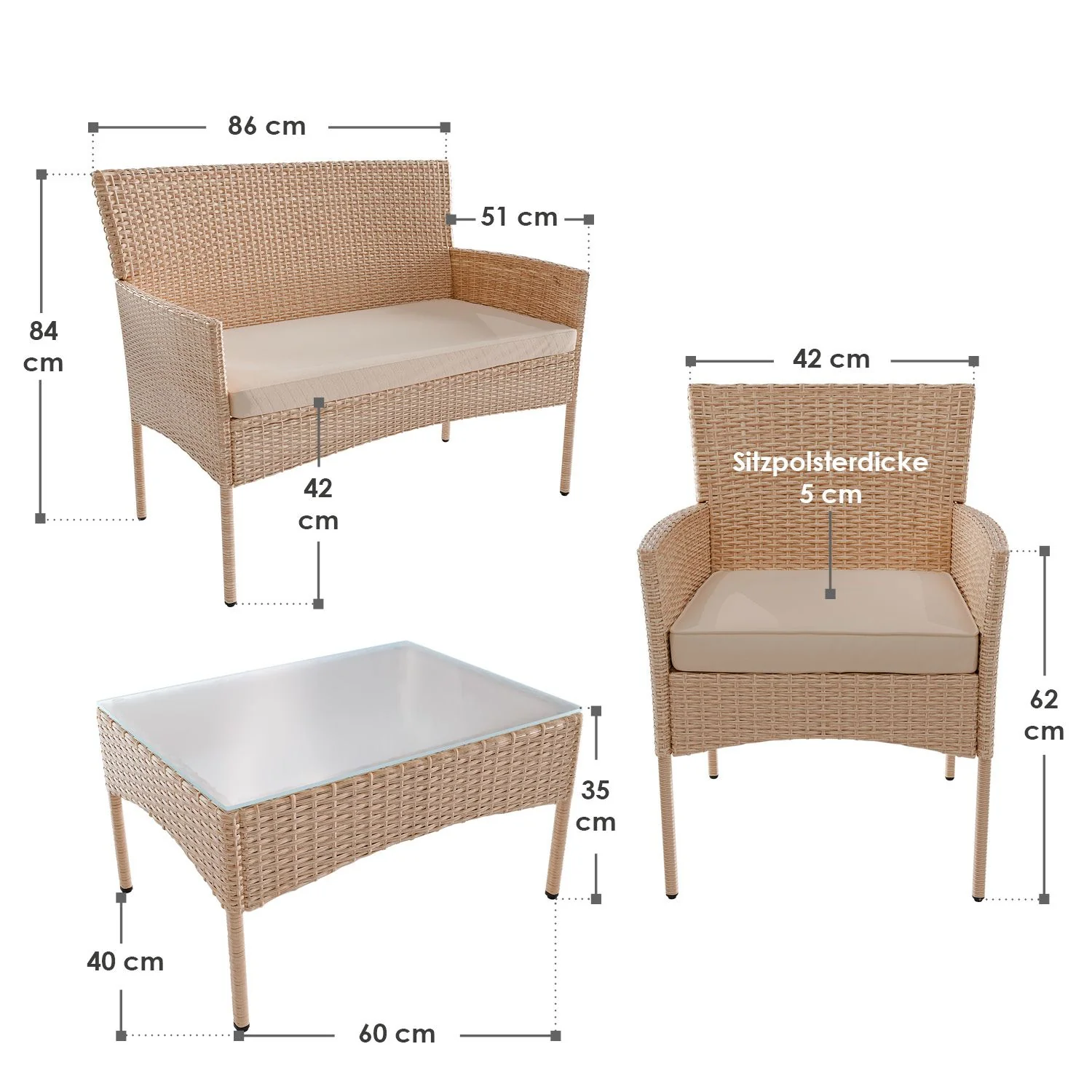 Polyrattan Sitzgruppe Fort Myers - Image 40