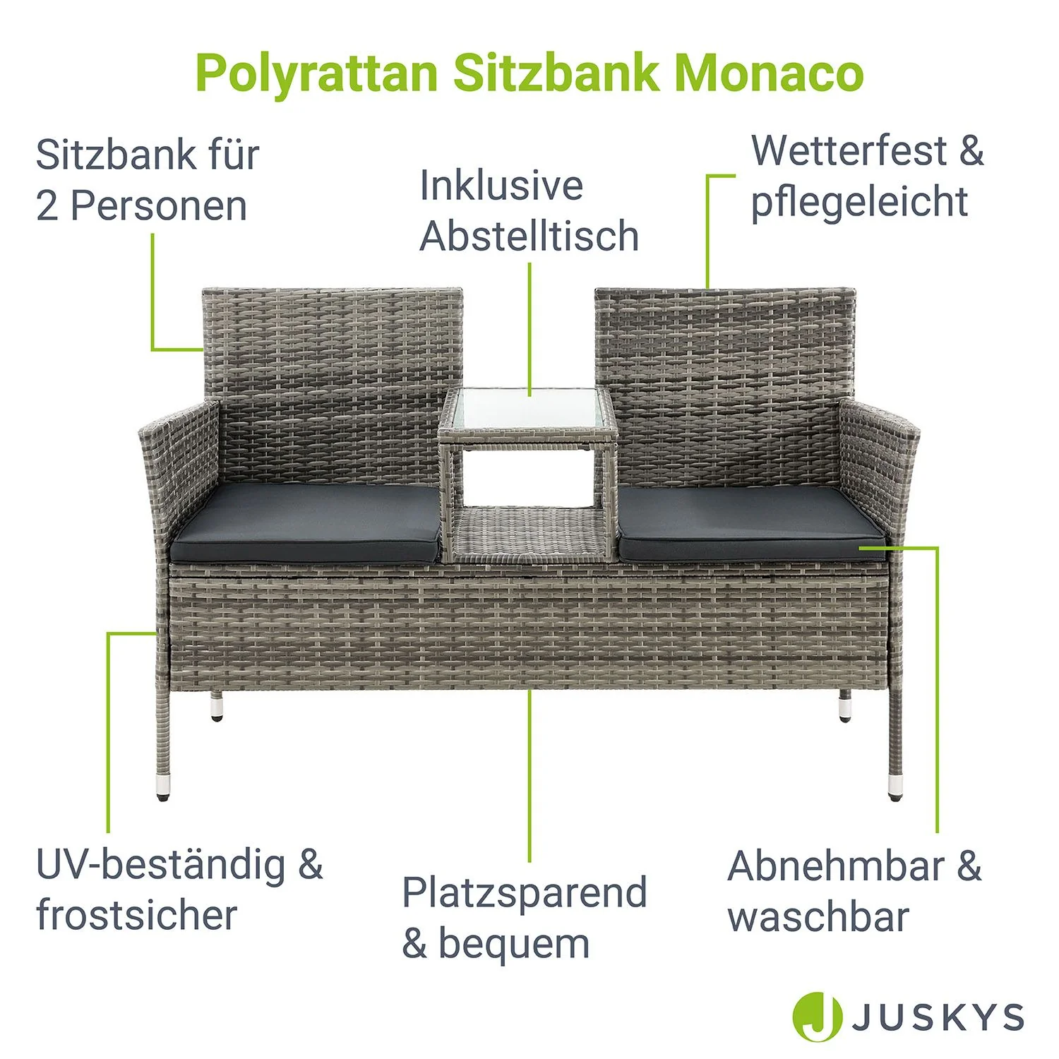 Polyrattan Sitzbank Monaco - Image 14