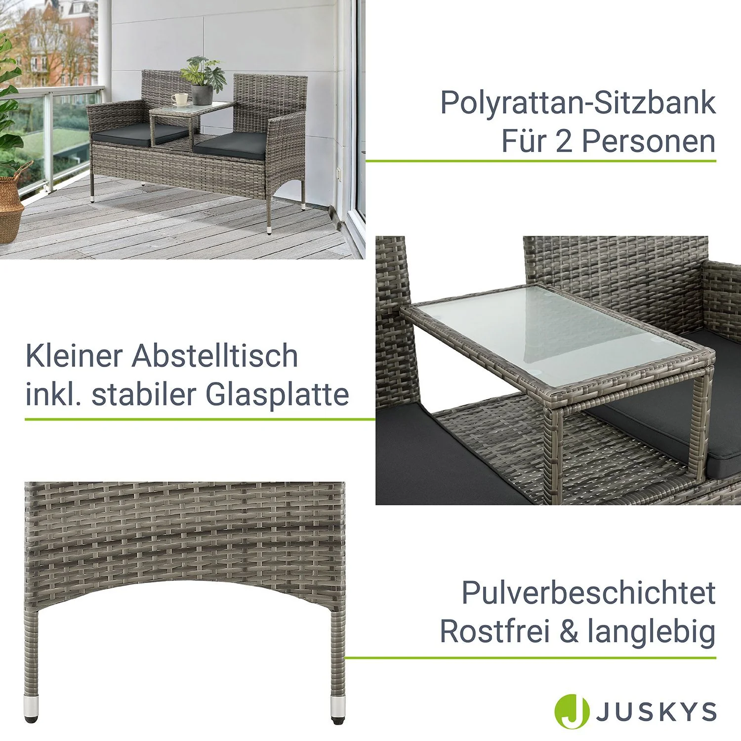 Polyrattan Sitzbank Monaco - Image 15