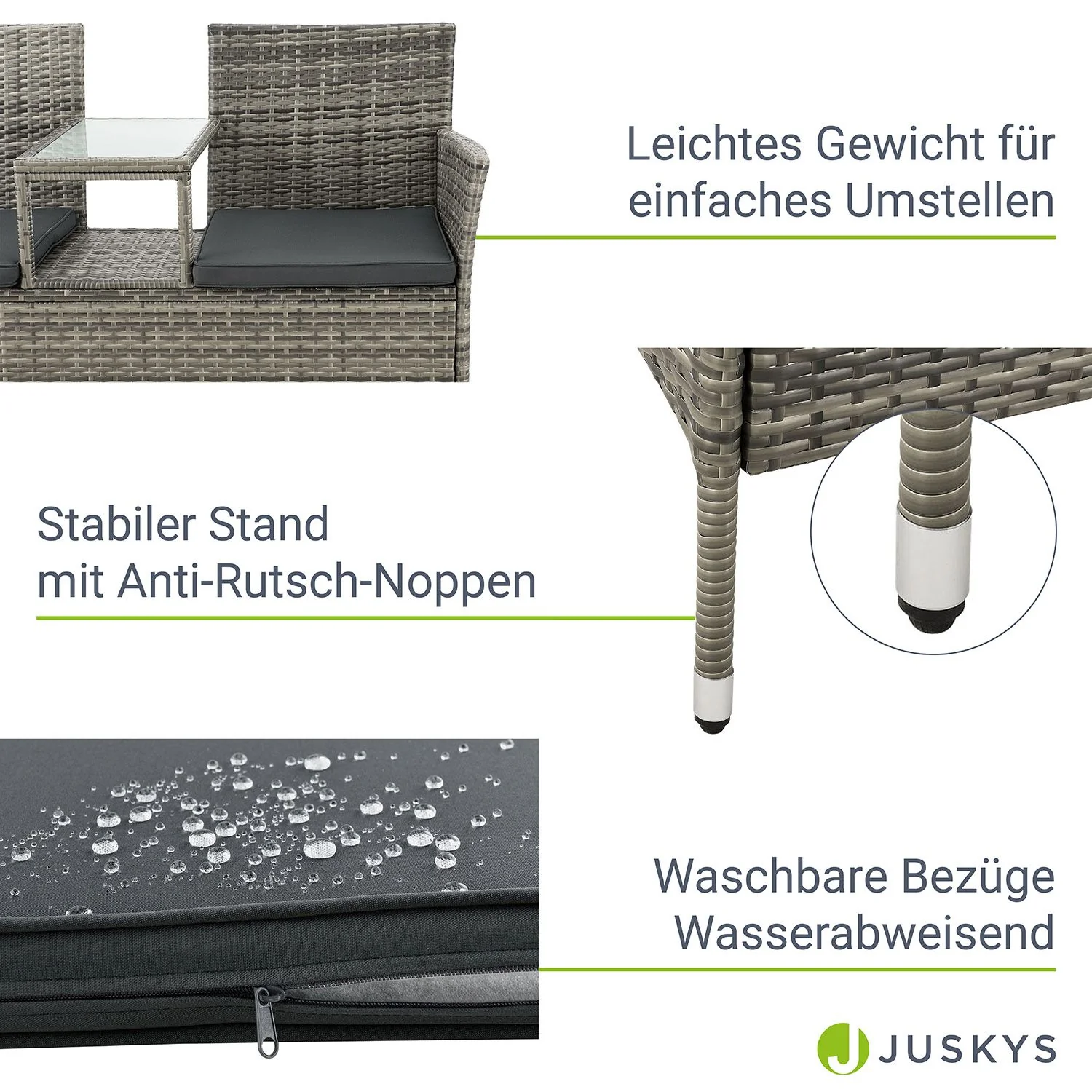 Polyrattan Sitzbank Monaco - Image 16