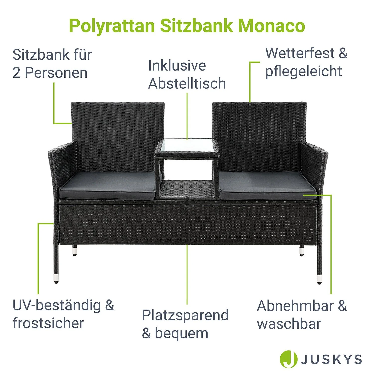 Polyrattan Sitzbank Monaco - Image 3