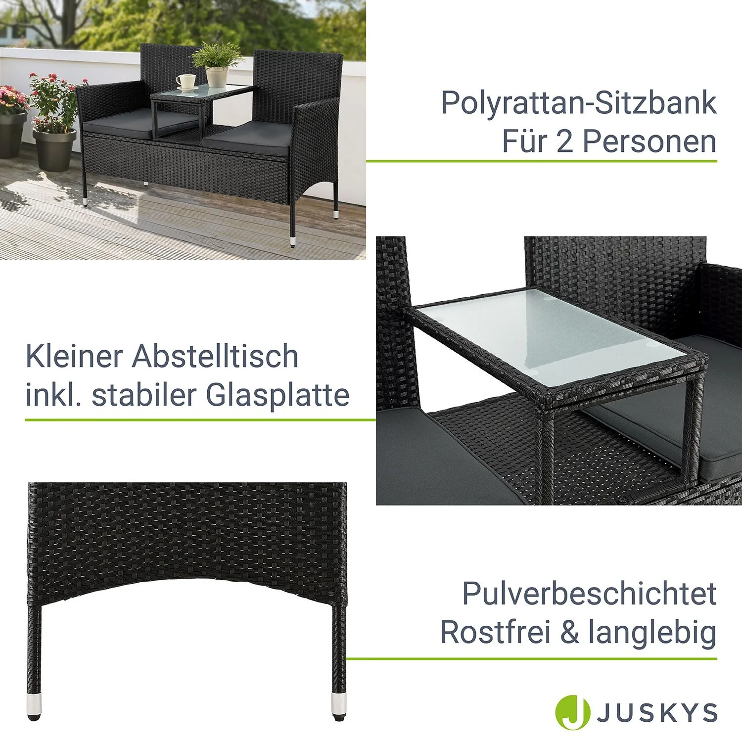 Polyrattan Sitzbank Monaco - Image 4