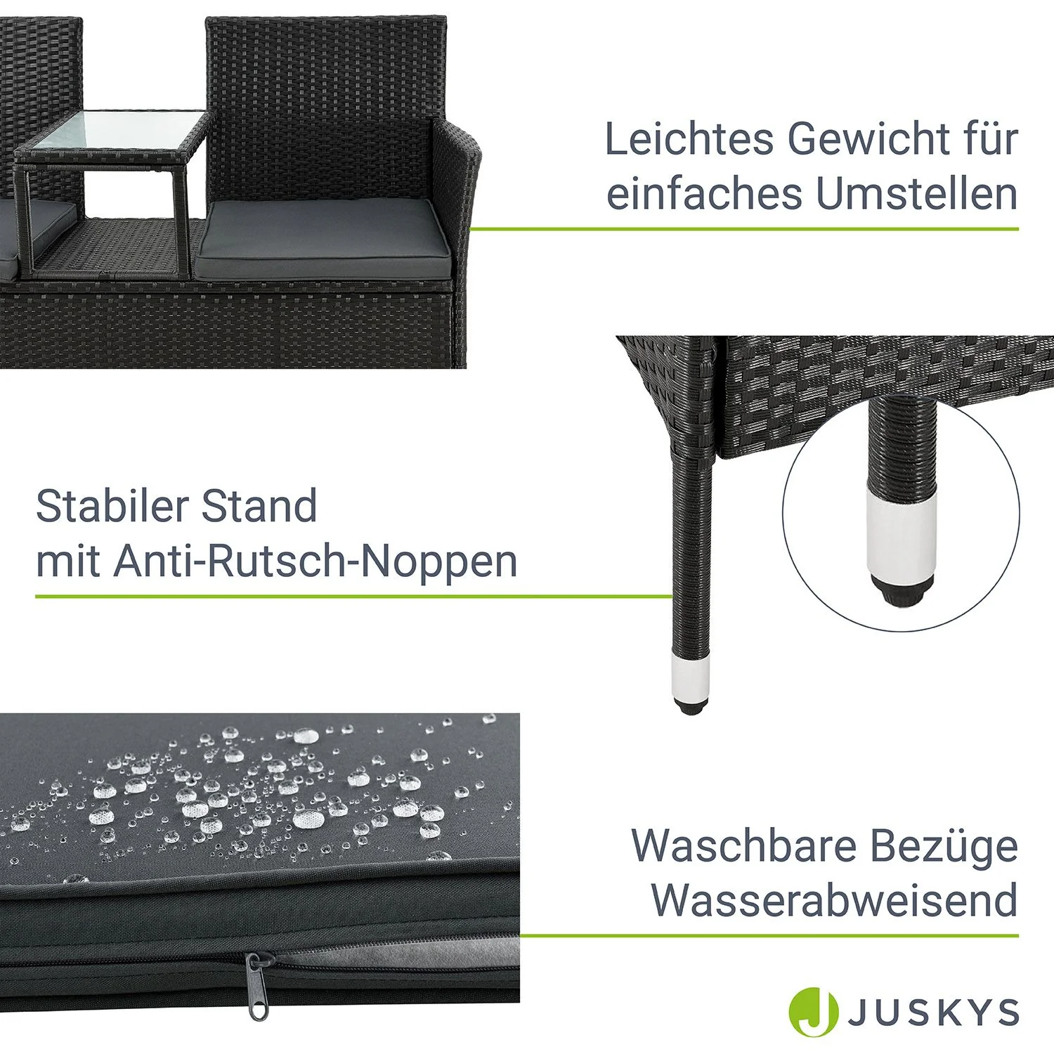 Polyrattan Sitzbank Monaco - Image 5