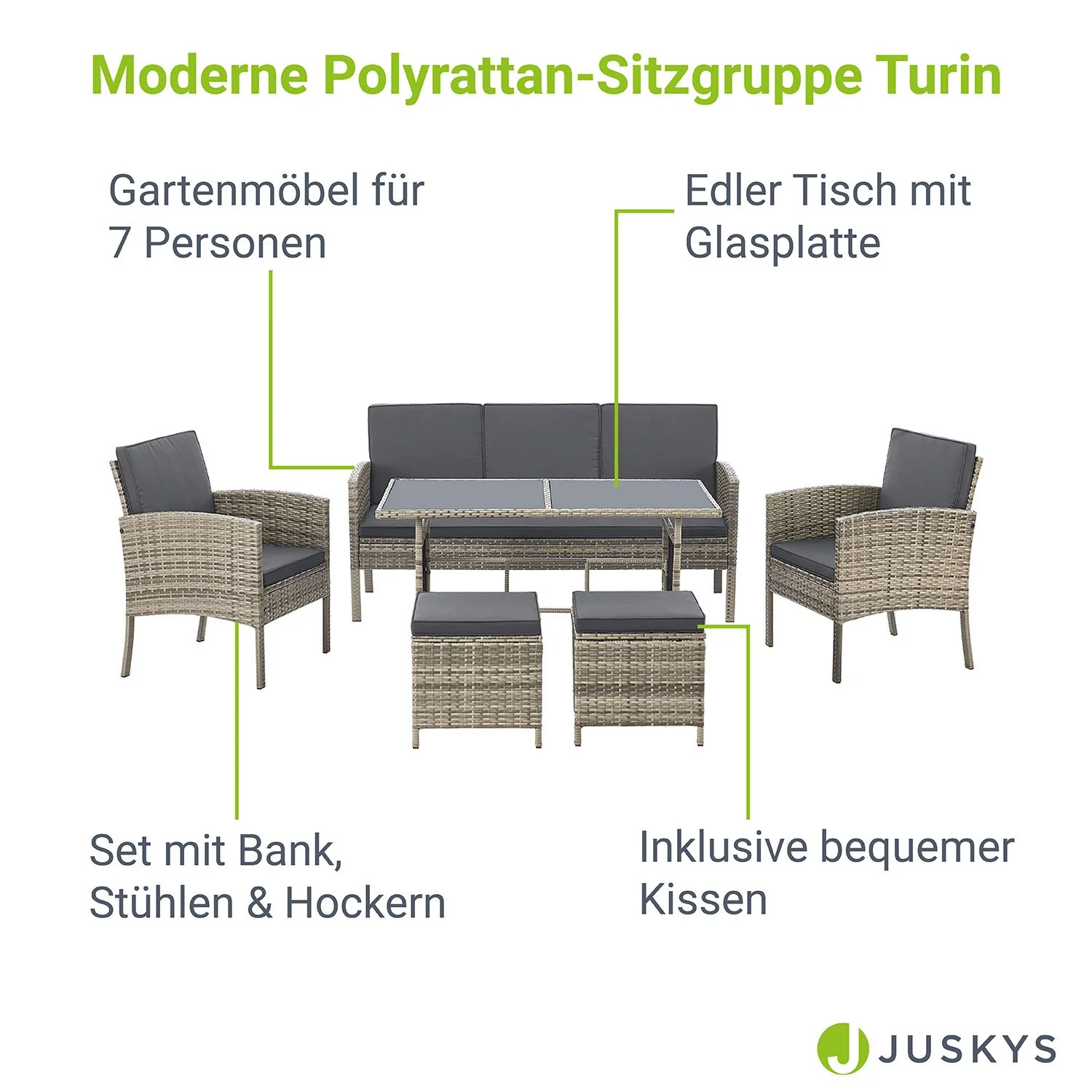 Polyrattan Sitzgruppe Turin - Image 3