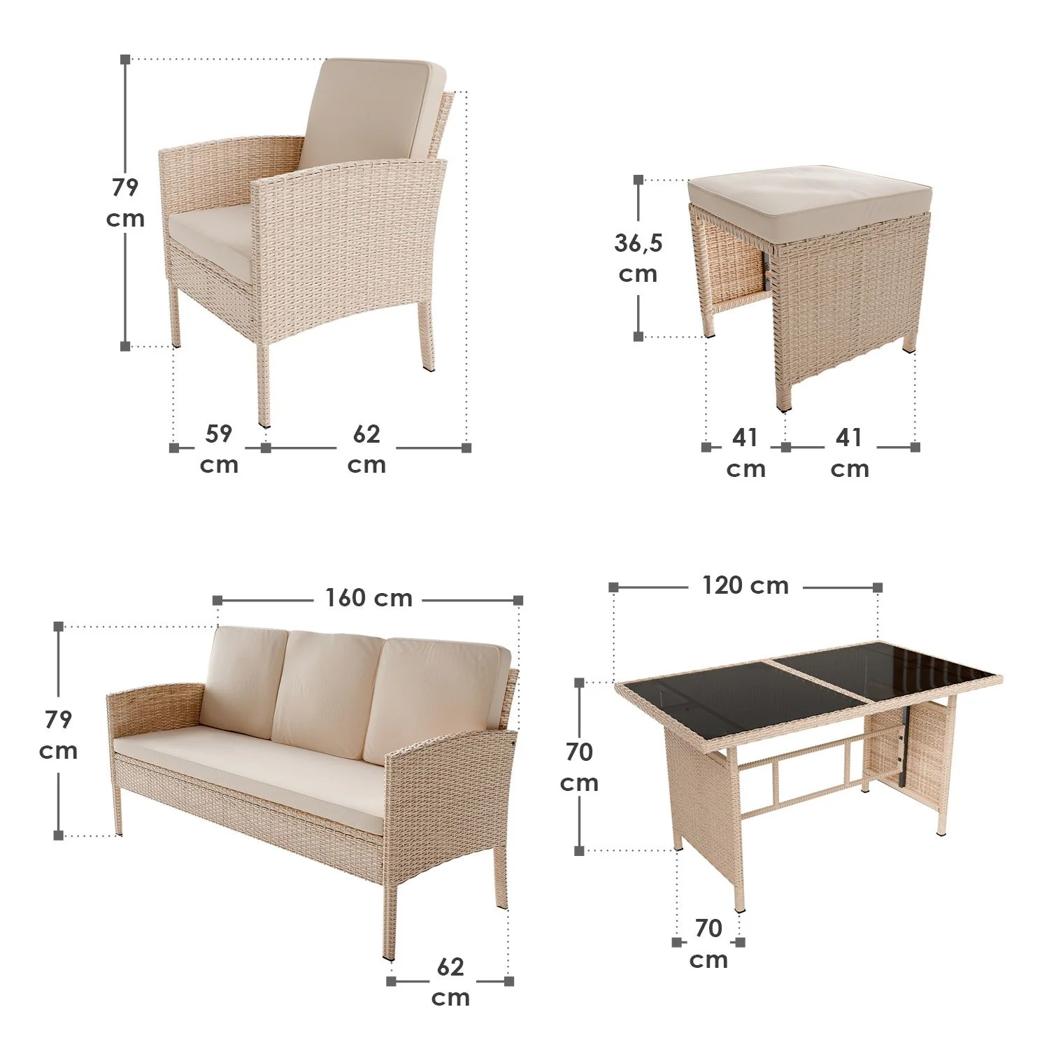 Polyrattan Sitzgruppe Turin - Image 30