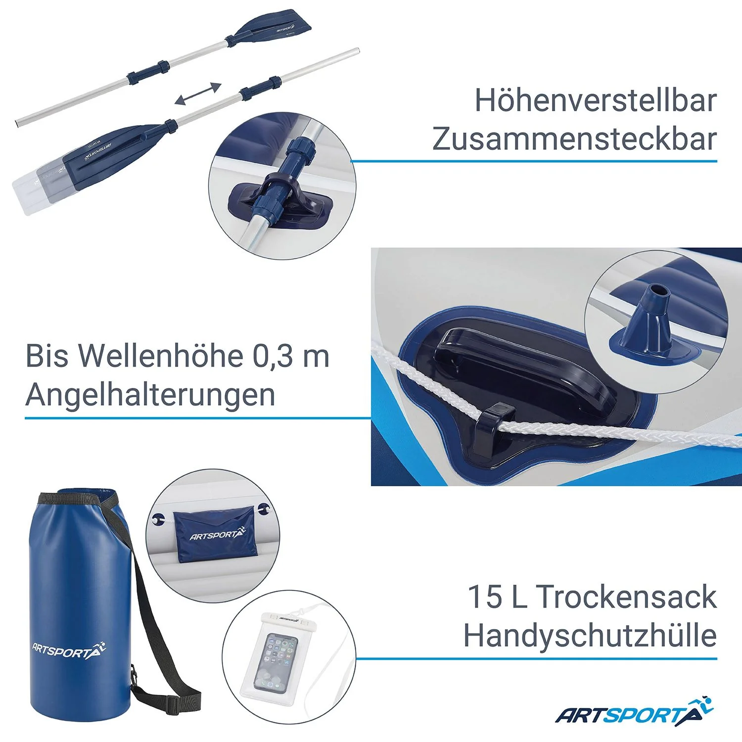 Schlauchboot Paddelboot mit zwei Sitzbänken - 3,22 m - Image 5